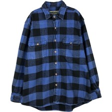 Used FIELD and STREAM Buffalo Check Long-Sleeve Heavy Flannel Check Shirt Me...