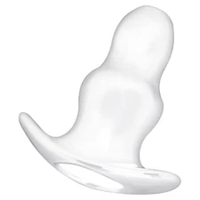 Transparent soft anal plug dildo smooth phallus maxi dilator large hollow