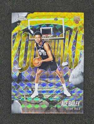 2025-26 Topps Chrome Ace Bailey Youthquake RC Gold Geometric Refractor #/50