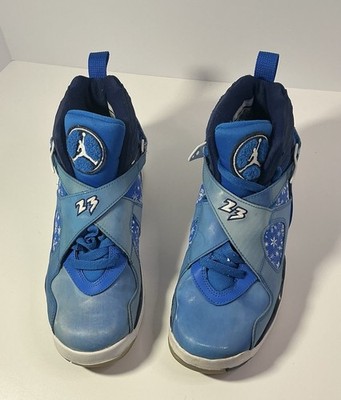 Air Jordan 8 Retro Cobalt Blaze/blue Void-white 7Y Snowflake Shoes Sneakers