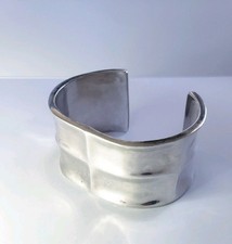 Sterling 950 Silver Cuff Bracelet Signed 
