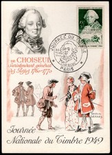 828+ FDC CARTE  1er JOUR    JOURNEE DU  TIMBRE 1949   PARIS