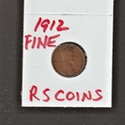 1912     FINE   LINCOLN  CENT     FINE   1912   /  RS COINS #47D  FREE SHIP