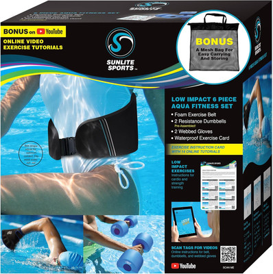 Sunlite Sports Water Workout Combo Set, High Density Water Weight, Swim Belt, So