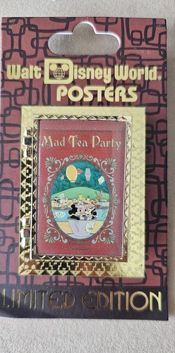 Disney WDW Poster Mad Tea Party-Lilo Stitch Hinged Pin on Pin - LE 1000 -2012