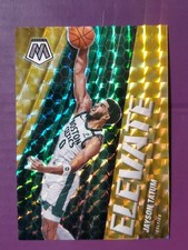 2020-21 Panini Mosaic Elevate Jayson Tatum #25 Reactive Yellow Mosaic Prizm /99