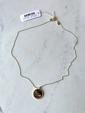 NWT GORJANA 18k Gold Plated Astrology Zodiac Coin Necklace Scorpio