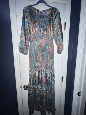 Karma Highway Bohemian Festival Dress 1 Size Multicolor Floral Gypsy Tiered