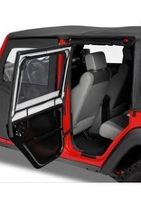 Bestop Doors Highrock 4x4 Element Rear Upper Half Fabric Black Fits Jeep Pair
