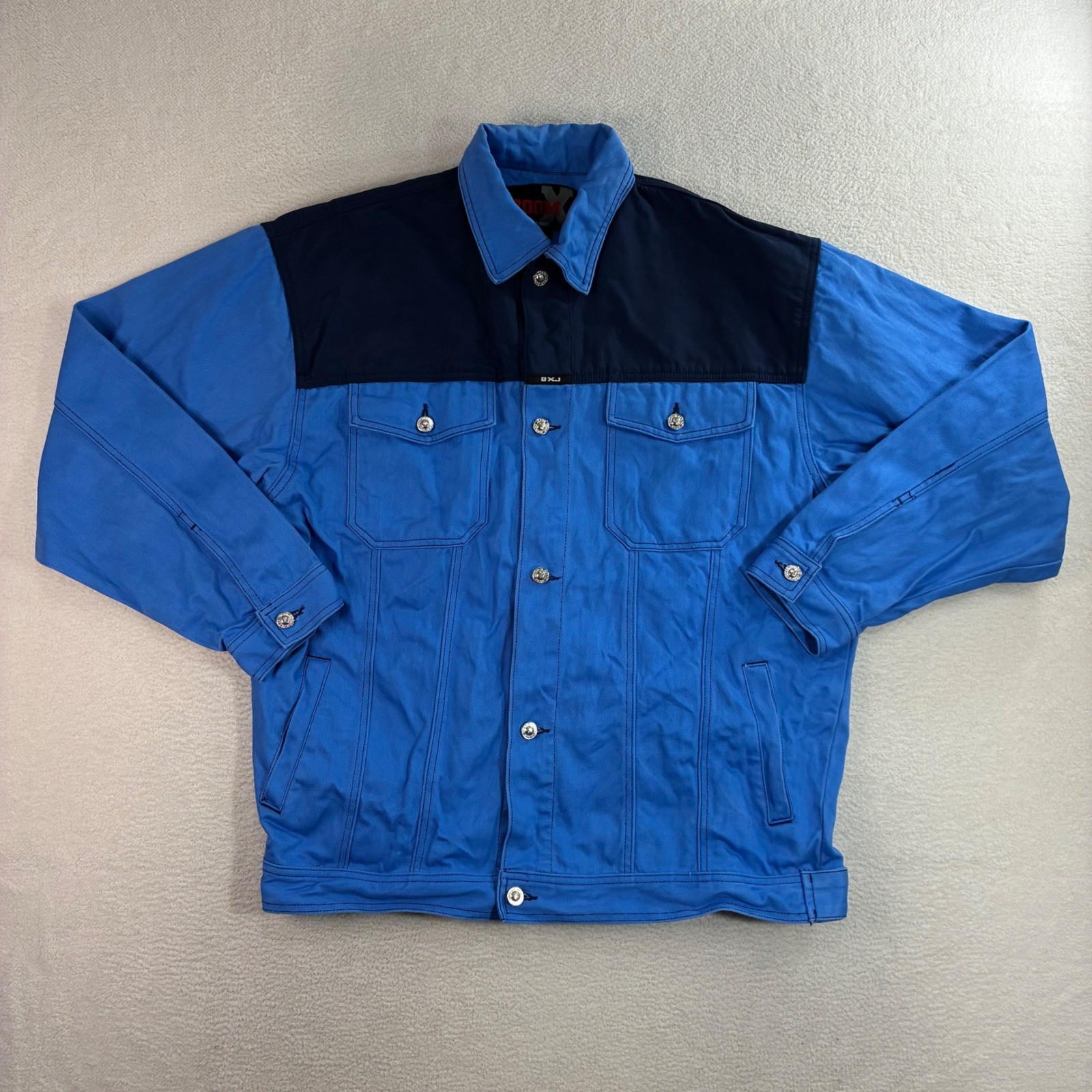 Boom X Jean Jacket Mens XL Blue Trucker Denim Vintage Y2K St