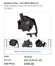 Genuine Ford Auxiliary Pump GN1Z-8K621-A