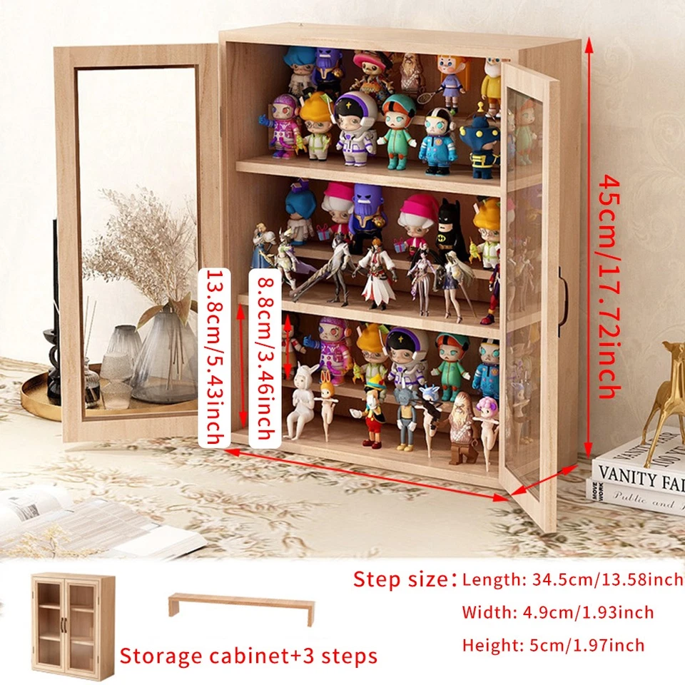 Unidad ajustable de 6 niveles gabinete de colección de juguetes gabinete de exhibición con puertas Foto 4 de 4