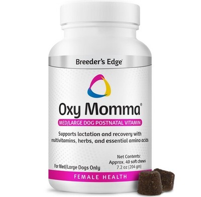 Breeder's Edge Oxy Momma Dog Supplement Soft Chews 40 Ct for Medium & Large Dogs