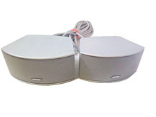 L R PAIR BOSE GEMSTONE SPEAKERS AV321 3-2-1 CINEMATE SERIES W/CABLES -SILVER