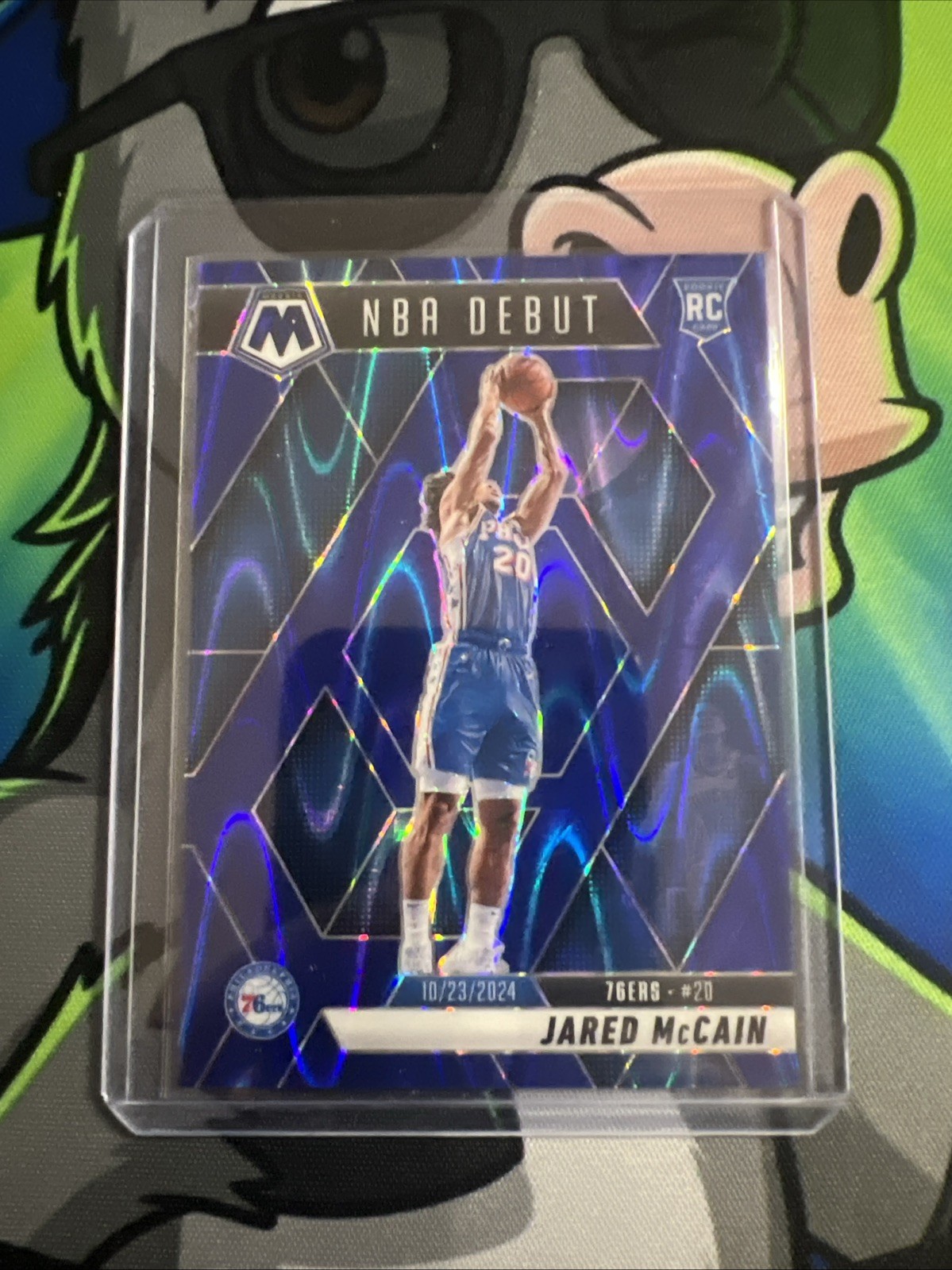 2024-25 Panini Mosaic - NBA Debut Jared McCain #263 Blue Seismic Prizm /149 (RC)