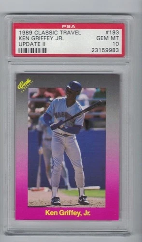 1989 CLASSIC TRAVEL PURPLE # 193 KEN GRIFFEY JR GRADED PSA 10 GEM MINT ROOKIE