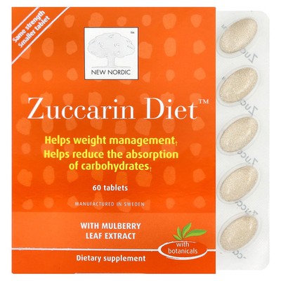 New Nordic US Inc Zuccarin Diet 60 Tablets Dairy-Free, Gluten-Free, Vegan