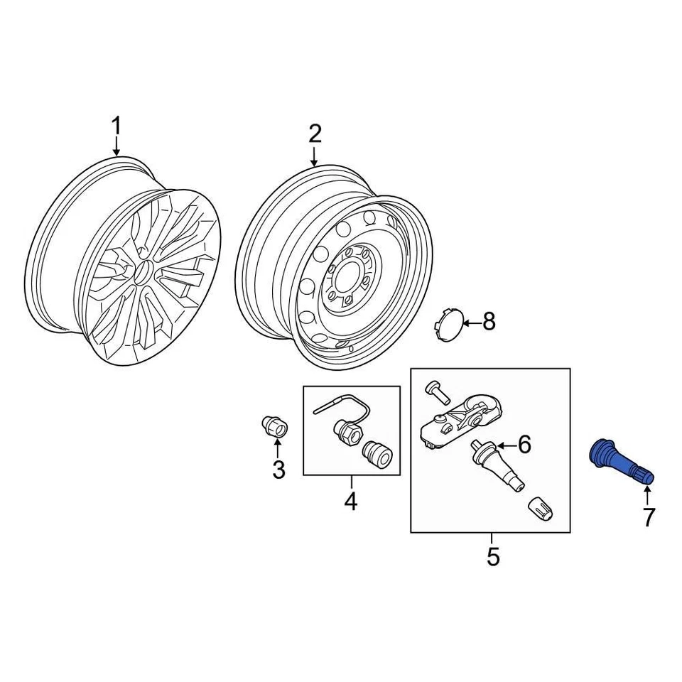 For Ford F-150 2004-2023 Ford F42Z1700A Tire Valve Stem - Изображение 3 из 4