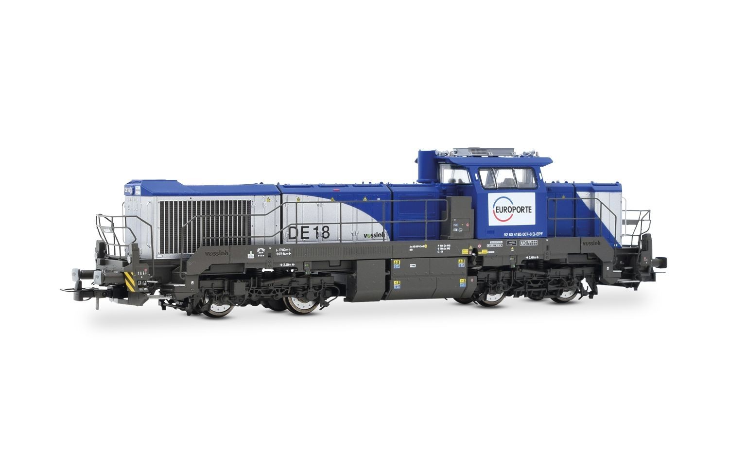 Locomotive diesel Vossloh DE 18 Europorte HJ2471 train miniature fret HO argent