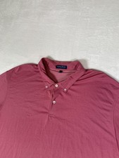 Peter Millar Crown Crafted Polo Shirt Mens 2XL Pink Stretch Button Down Collar