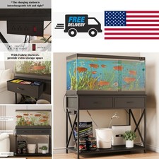 Minimalist Fish Tank Stand with AC Outlets and Easy Assembly for Home Office