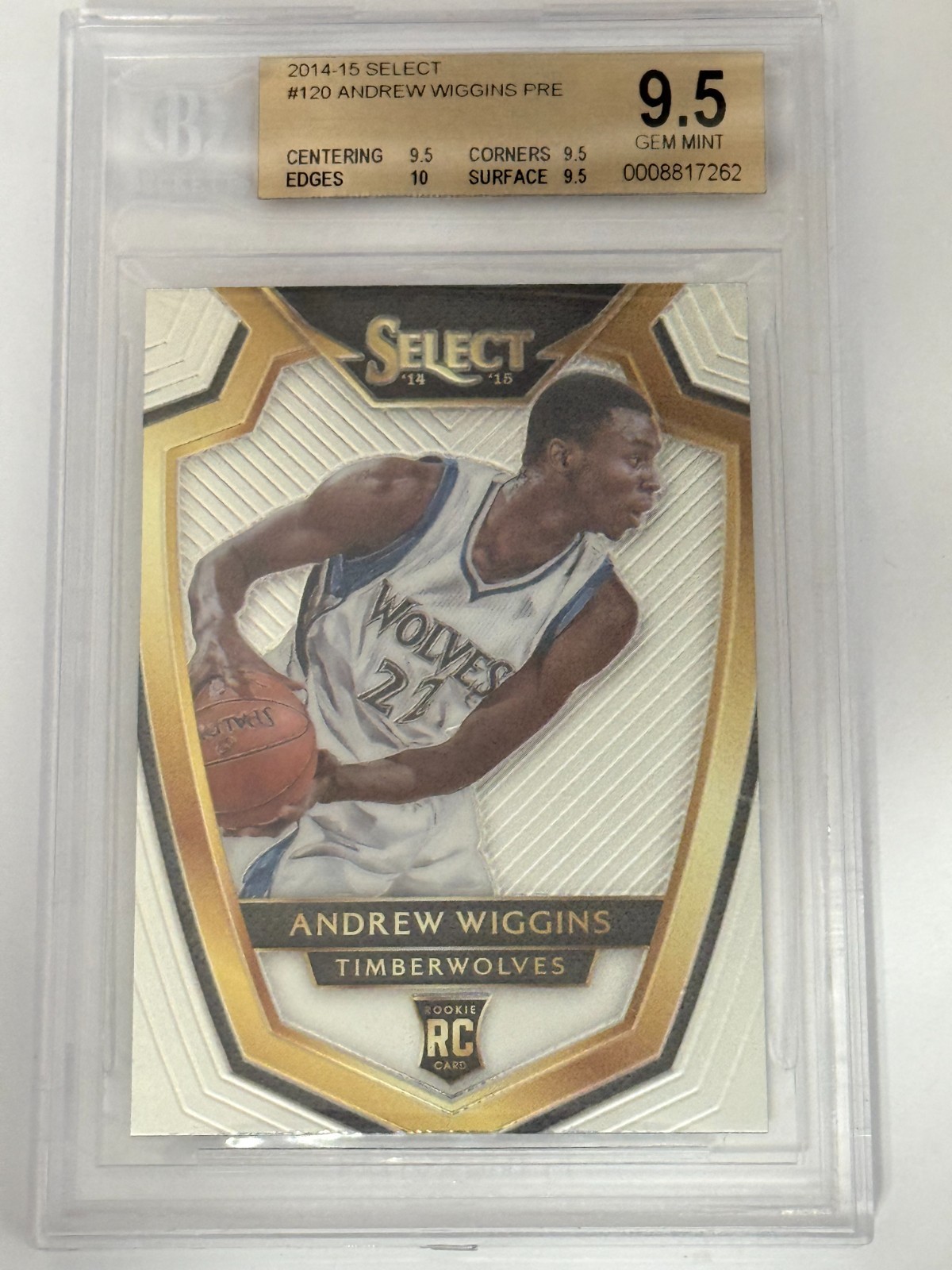 Andrew Wiggins 2014-15 Panini Select Andrew Wiggins Rookie #120 BGS 9.5 GemMint