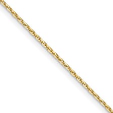 14K Yellow Gold 1.05mm Diamond-ciut Cable Chain Necklace 22"