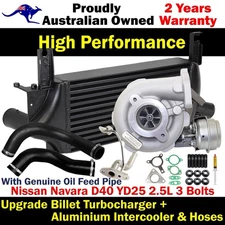 Billet Turbor&Intercooler+Hoses&Oil Feed Pipe For Nissan Navara D40 YD25 2.5L