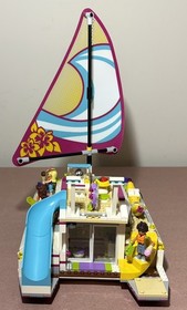 LEGO FRIENDS Sunshine Catamaran (41317) 100% COMPLETE Liam Stephanie Olivia 