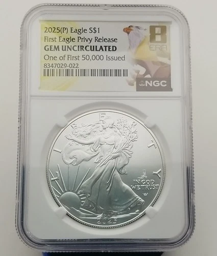2025-P American Eagle Silver One Dollar Coin NGC Gem Unc. #20352