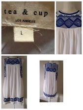 Tea & Cup Women's Sleeveless Embroidered Lined Dress Size L