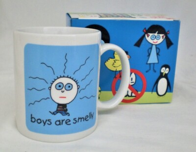 David And Goliath Mug Ceramic coffee mug Boys Are Smelly Croce 2003 New in Box