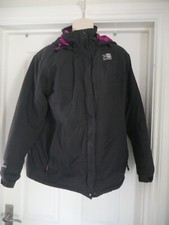 Black Karrimor Coat Size 12 Versatile Walking Hiking Jacket Hooded Padded Warm