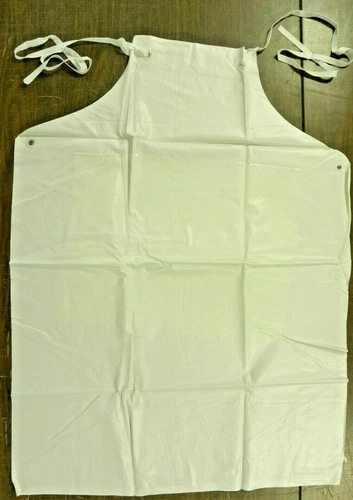 12 Ansell 33 X 44 White CPP 18 mil Vinyl Heavy Duty Chemical Protection Apron HR - product listing photo