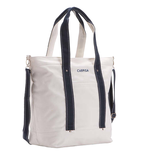 CARPISA Borsa Shopping bag Tendai in tessuto bianco e blu, tracolla  removibile. | eBay