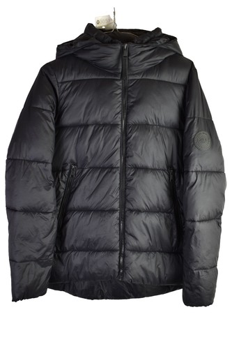 ZARA Black Puffer Jacket size XS Mens Full Zip Hooded Warm Winter Casual