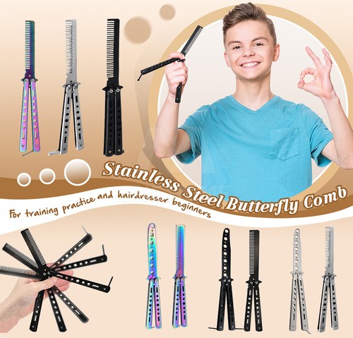 CSGO All Color Butterfly Comb knife Metal Folding Practice Training Tool Pocket - Picture 2 of 15