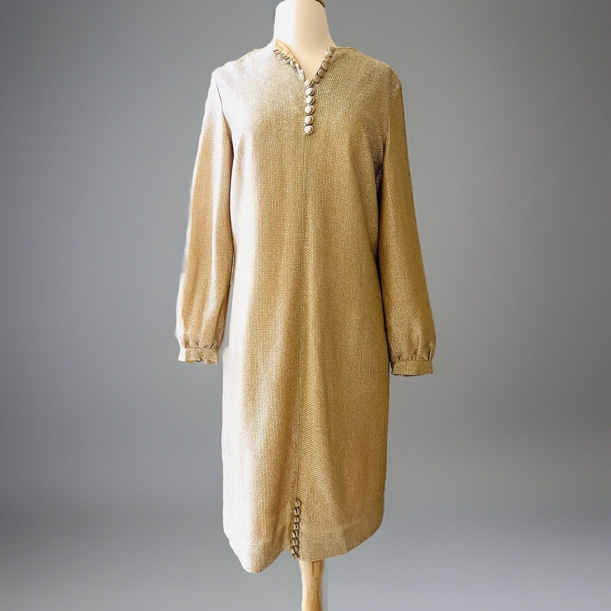 chinese dress ladies Vintage 1960s Minidress in Bright Yellow - Mod A Line Long Sleeve main image 1