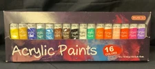Acrylic Paint Set, Shuttle Art 16 x12ml Tubes Artist Quality Non Toxic
