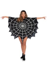 Leg Avenue 3762 Glitter Web Poncho Black