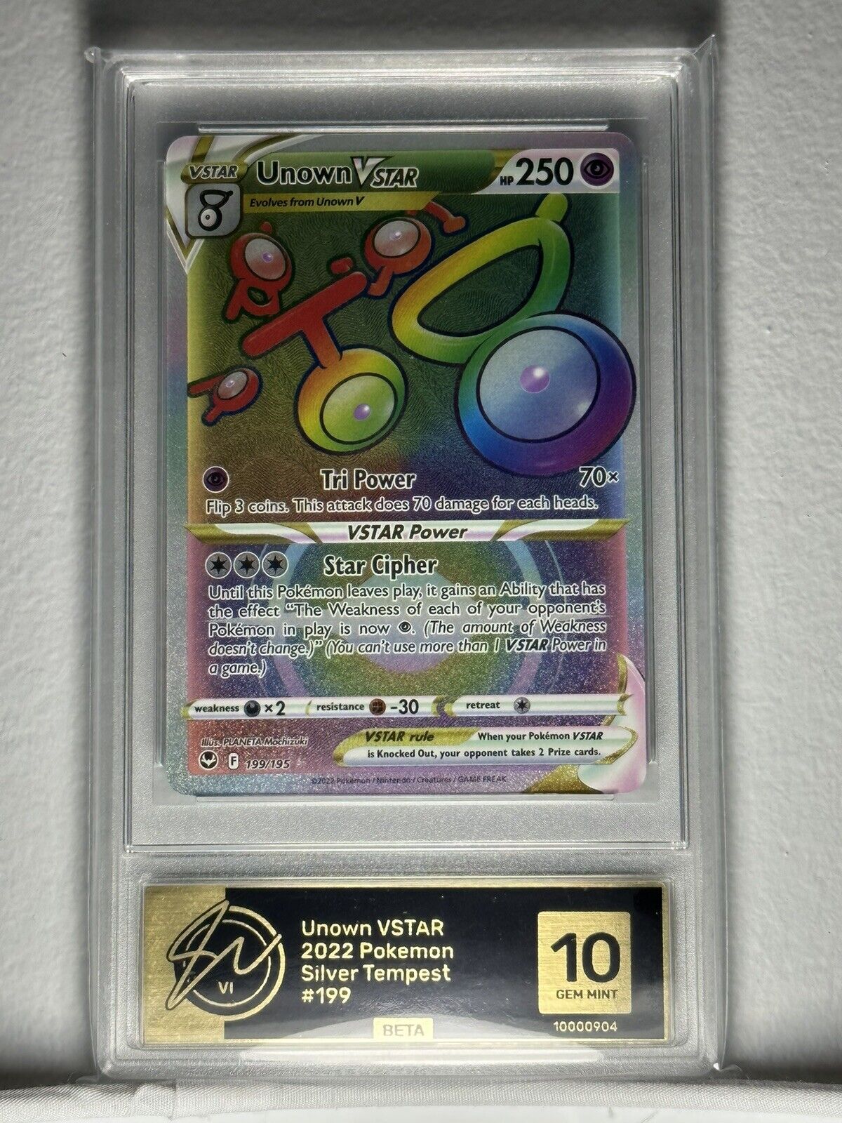 Unown VSTAR 066/195 Ultra Rare Gold Foil🔥Fan Art💥 NM