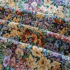 Vintage Violet Floral French Jacquard Tapestry Upholstery Decorative Fabric DIY