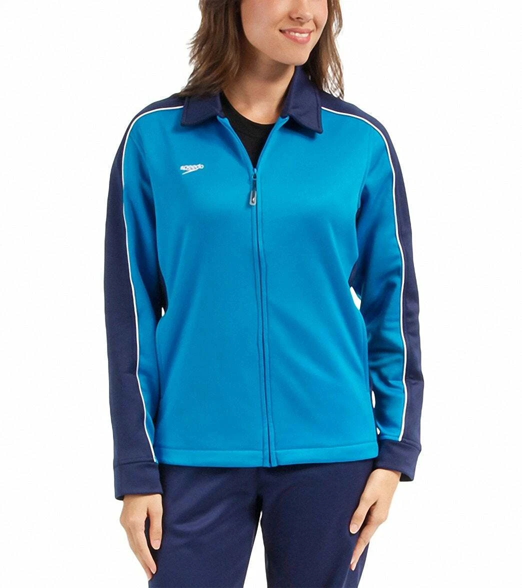 SPEEDO Women s Streamline Full Zip Warm Up Jacket NWT Blue Navy SIZE LARGE