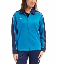 SPEEDO Women's Streamline Full-Zip Warm Up Jacket NWT Blue / Navy SIZE: LARGE