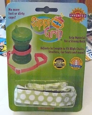 Booginhead Green with White Polka Dot Sippi Grip Cup Toy for Baby or Toddler New