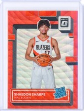2022-23 Panini Optic Asia SHAEDON SHARPE Trailblazers Red Wave RC Rookie SP