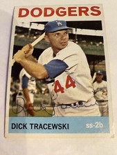 1964 Topps Dick Tracewski #154 RC Dodgers Autographed Historic Autographs Cert
