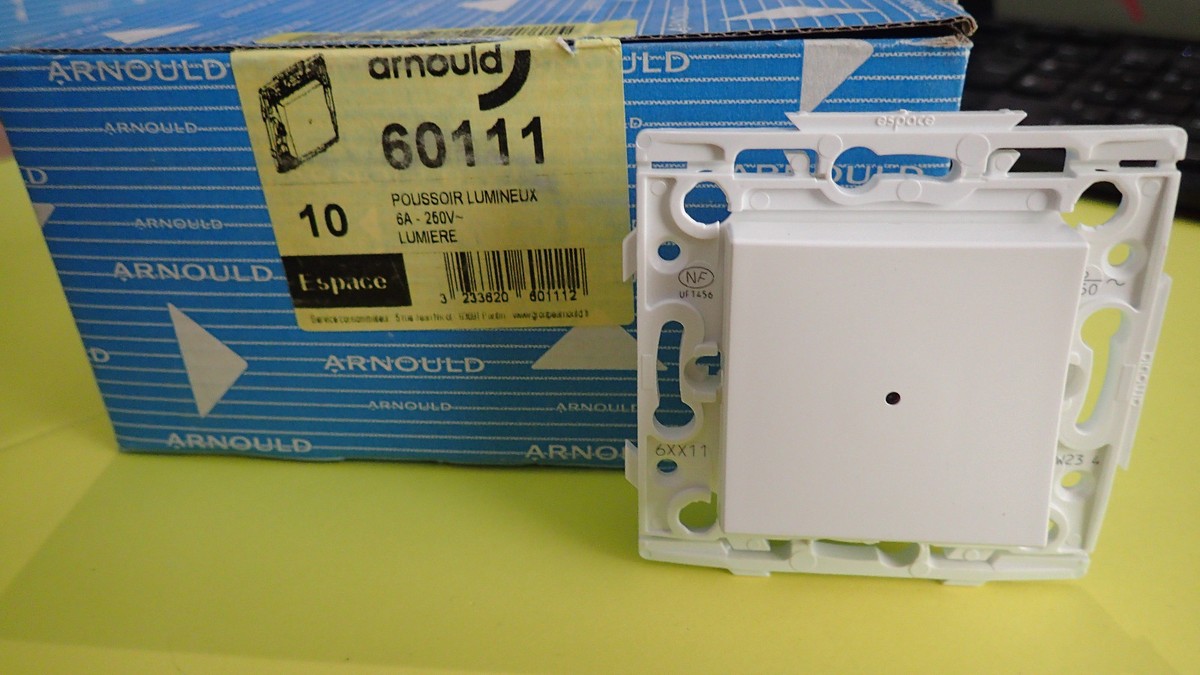 Poussoir Lumineux Arnould ESPACE 60111 – Avec Voyant Intégré, Vendu à L'unité