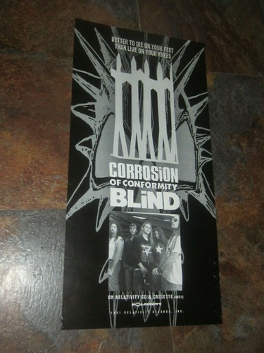 1991 C.O.C. CORROSSION OF CONFORMITY 12" x 24" VINTAGE BLIND U.S. Promo Poster - Bild 3 von 4