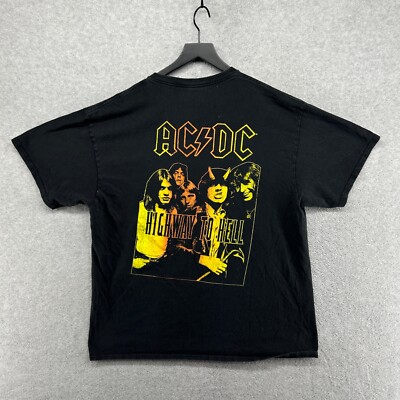 ACDC T Shirt Adult Size XL Black Short Sleeve Graphic Concert Band Highway Hell